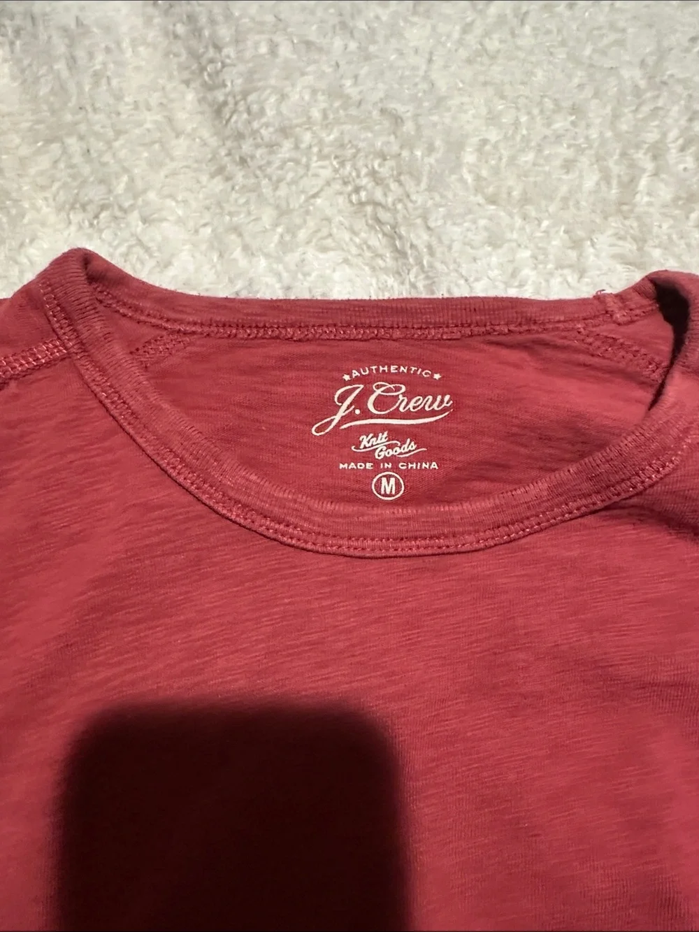 J. Crew Men’s Long-Sleeve Crewneck Shirt - Deep Red